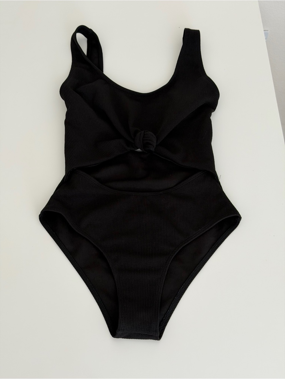 Women’s Black One-Piece Swim Suit with Front Knot